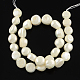 Flat Round Nucleated Pearl Beads Keshi Pearl Bead Strands PEAR-Q004-29-2