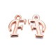 Rose Gold Plated Alloy Letter Pendants PALLOY-P097-05-F-1