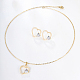Clear Cubic Zirconia Heart Jewelry Set with Plastic Imitation Pearl ZC3739-1-1