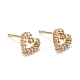 Heart Sparkling Cubic Zirconia Stud Earrings for Girl Women EJEW-H126-18G-1
