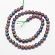 Electroplated Natural Agate Bead Strands X-G-K168-6mm-L2-08-2
