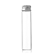 ガラス瓶は、コンテナをビーズ  シルバーカラーメッキのアルミニウムキャップ付きスクリュートップビーズストレージチューブ  コラム  透明  2.2x10cm  容量：25ml（0.85fl.oz） CON-WH0085-74D-1