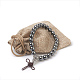 Bracelets en pierres mélangées rondes naturelles / synthétiques BJEW-JB03845-4