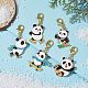 Panda Alloy Enamel Pendant Decorations HJEW-JM01518-2