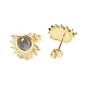 Натуральные лабрадоритные серьги EJEW-K288-01G-10-2
