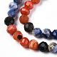 Naturelles et synthétiques mélangées perles de pierres précieuses brins G-D080-A01-01-09-3
