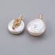 Natural Cultured Freshwater Pearl Pendants PEAR-F008-30G-P-2