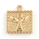 Tibetan Style Square with Angel Pattern Alloy Charms TIBEP-Q047-003-1