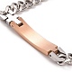 Crystal Rhinestone Rectangle & Cross Link Bracelet STAS-E160-30RGP-3