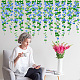 Superdant adesivi murali petunia blu mattina gloria decalcomania della parete fiori vite arte della parete adesivi autoadesivi per la casa camera da letto soggiorno balcone decorazioni per lo sfondo della tv DIY-WH0228-653-4