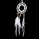 Iron Woven Web/Net with Feather Pendant Decorations AJEW-B017-01-3