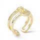 Rack Plating Eco-Friendly Brass Micro Pave Clear Cubic Zirconia Rings RJEW-B025-01G-1