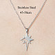 201 Stainless Steel Hollow Star Pendant Necklace NJEW-OY001-88-3