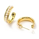 Brass Chunky Stud Earrings with Plastic Pearl EJEW-A070-07G-2