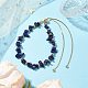 Регулируемые браслеты-слайдеры из натурального лазурита с бисером для женщин BJEW-JB10489-2