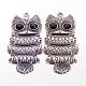 Tibetan Style Alloy Owl Big Pendants PALLOY-1136-AS-RS-1