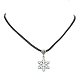 Alloy Enamel Snowflake Pendant Necklaces NJEW-JN04538-01-1