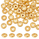 DICOSMETIC 50Pcs Textured Brass Beads 1.8mm Hole Flat Round Stopper Beads Golden Spacer Charms Bead Metal Beads Supplies for DIY Crafts Bracelets Necklaces Jewelry Making KK-DC0001-23-1