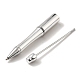 プラスチック製のビーズのペン  プレスボールペン  DIYペンの装飾用  銀  146x11.5mm AJEW-L094-01E-2