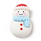 オペーク クリスマス レジン カボション  水色のスカーフを巻いた雪だるま  ホワイト  25.5x17.5x6.5mm RESI-G039-08-2