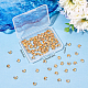 Beebeecraft 1 Box 100Pcs 18K Gold Plated Crimp Bead Covers Metal Half Round Open Crimp Beads Knot Covers Caps 6.5mm for DIY Jewelry Makings KK-BBC0004-04-7
