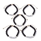 5 Stück 5-teiliges Set aus runden geflochtenen Perlenarmbändern aus Glas BJEW-JB10014-4