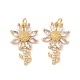 Латунные микропаве прозрачные подвески с фианитом KK-G415-42G-2