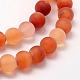 Frosted Natural Carnelian Beads Strands G-F372-6mm-3