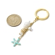 Schlüsselanhänger aus legiertem Emaille und Spiralmuschel-Anhänger KEYC-JKC00681-02-3