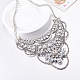 Fashion Women Jewelry Zinc Alloy Rhinestone Bib Statement Choker Collar Necklaces NJEW-BB15091-A-5