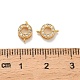Подвески-пончики с микропаве из прозрачного кубического циркония из латуни KK-H515-13G-3