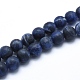 Gefrostet natürlichen blauen Fleck Jaspis Perlen Stränge G-I209-01-8mm-1