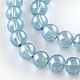 Chapelets de perles en verre peinte par pulvérisation transparent DGLA-R050-4mm-04-1