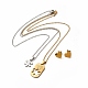 Passende Halsketten mit Puzzle-Paar-Anhänger und Herz-Ohrstecker SJEW-E045-07GP-1