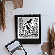 FINGERINSPIRE Bired & Flower Metal Stencils 16 cm Square Scrapbooking Drawing Stencils Stainless Steel Floral Leaves Pattern Painting Stencils for Engraving DIY-WH0279-080-4