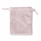 Joyería de terciopelo mochilas de cuerdas, con cinta de raso, Rectángulo, rosa brumosa, 10x8x0.3 cm