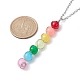 Colliers à pendentif en perles rondes en verre coloré NJEW-JN04581-02-3