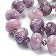 Lepidolita natural / hebras de perlas de piedra de mica púrpura G-B016-02-3