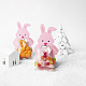プラスチック製のクッキーバッグ  漫画のウサギのカードとステッカー付き  チョコレート用  キャンディ  クッキー  ピンク  13.5x7.3x0.04cm バッグ：18.5x9x0.5cm ステッカー：12.4x5x0.02cm ABAG-D0012-01D-1
