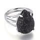 Anillos de dedo de roca de lava natural ajustables RJEW-F107-A10-3