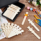 OLYCRAFT 120pcs Unfinished People Shaped Craft Sticks Natural Wood People Sticks 5.5 Inch High Creativity Wooden Sticks Blank Wood Cutouts Slices for DIY Painting Arts Craft Projects - 4 Styles WOOD-OC0002-98-5