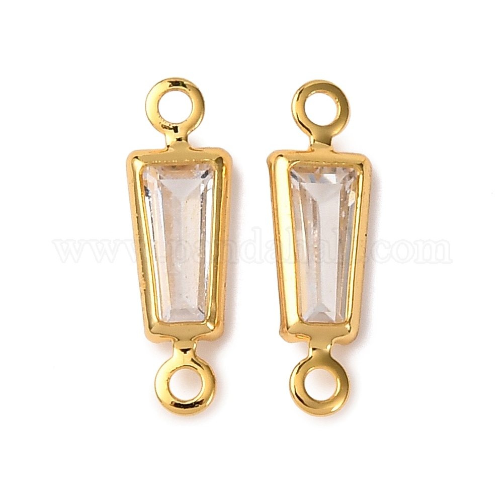 Beebeecraft 8 Connecteurs Breloques Soleil 2 Trous En Laiton Et Zircone Cubique Transparente - Or Jaune Brillant, Pour Boucles D'Oreilles, Colliers Et Bracelets DIY