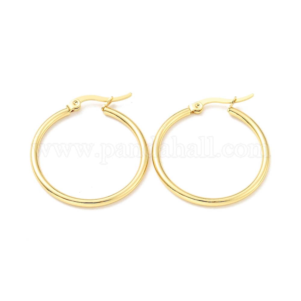 Wholesale Vacuum Plating 201 Stainless Steel Hoop Earrings for Women