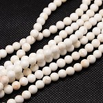 Fili di perline rotonde di magnesite naturale, bianco floreale, 6mm, Foro: 1 mm, circa 62pcs/filo, 15.74 pollice