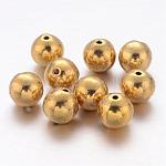 Perles en alliage de style tibétain, ronde, sans plomb et sans nickel et sans cadmium, Or antique, 8mm, Trou: 1mm
