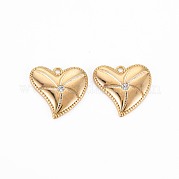 Brass Micro Pave Clear Cubic Zirconia Charms KK-S364-095