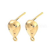 Латунные серьги-гвоздики из циркония KK-P263-19KCG