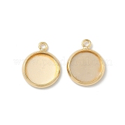 Плоские круглые сеттинги кабошон латунь подвесные KK-K414-14C-G