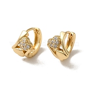 Серьга-кольцо KC из позолоченной латуни с микропаве и фианитами EJEW-L271-01KCG-08