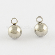 201 Stainless Steel 3D Ball Round Charms Pendants STAS-Q171-08